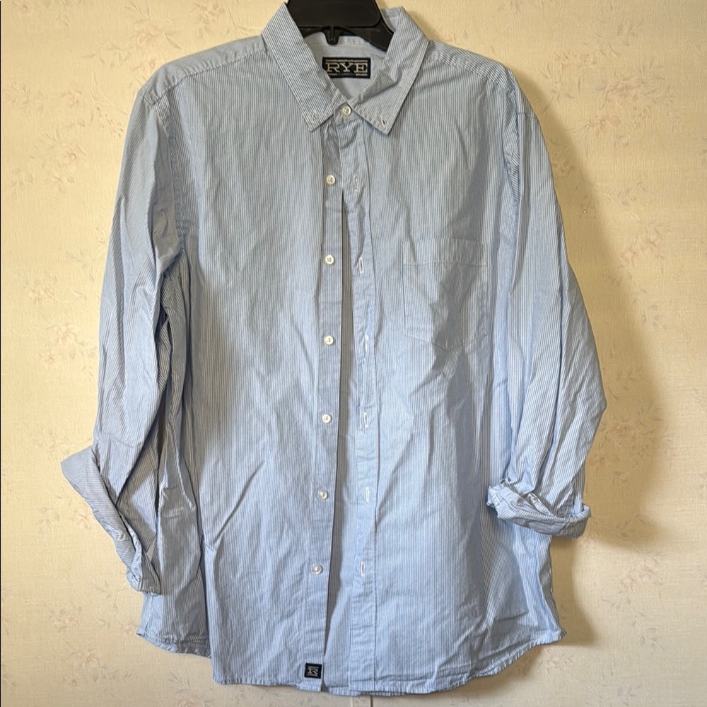 Rye Sky Blue Casual Button Down Shirt